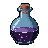 night vision elixir  round flask glass