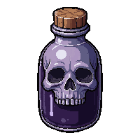 night vision elixir  skull shaped bottle