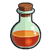 shrink miniature potion  round flask glass