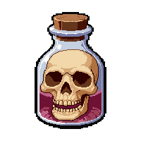 shrink miniature potion  skull shaped bottle