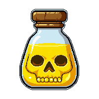 speed boost yellow  skull shaped bottle