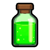 stamina green elixir  glowing bright liquid
