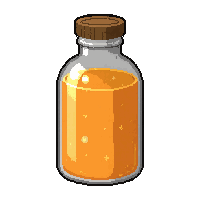 strength buff orange  glowing bright liquid
