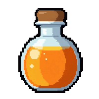 strength buff orange  round flask glass