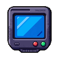 scanner tricorder  glowing blue interface