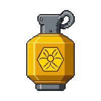 emp grenade device  yellow hazard marked