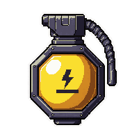 fusion grenade  yellow hazard marked