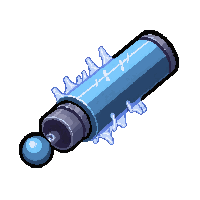 ion blaster gun  glowing blue energy