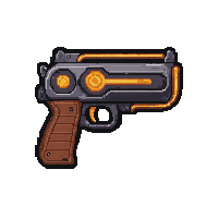 ion blaster gun  orange warning lights