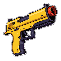 ion blaster gun  yellow hazard marked