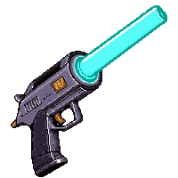 laser pistol beam  cyan electric arcs