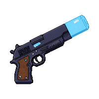 laser pistol beam  glowing blue energy