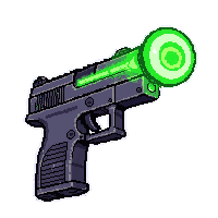 laser pistol beam  neon green plasma