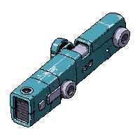 mech arm cannon  cyan electric arcs