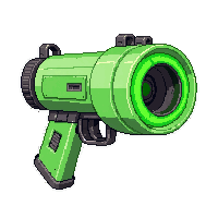 mech arm cannon  neon green plasma