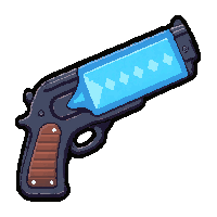 neutron blaster  glowing blue energy