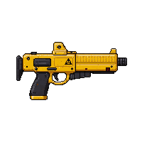 neutron blaster  yellow hazard marked