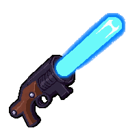 particle beam rifle  glowing blue energy