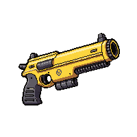 particle beam rifle  yellow hazard marked