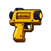 phaser stun gun  yellow hazard marked