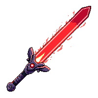 photon sword blade  pulsing red hot