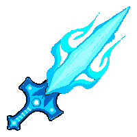 quantum shard blade  cyan electric arcs