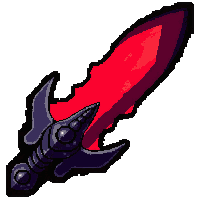quantum shard blade  pulsing red hot