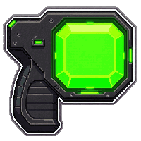 rail gun magnetic  neon green plasma