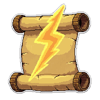 lightning bolt scroll  burning edges on fire