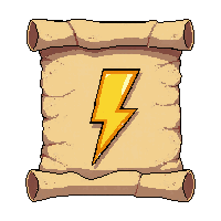 lightning bolt scroll  torn and aged