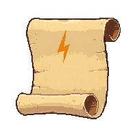 lightning bolt scroll  unrolled open flat