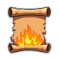 summon creature scroll  burning edges on fire