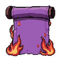 teleport purple scroll  burning edges on fire