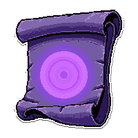teleport purple scroll  glowing magical aura