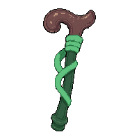 cane walking stick  emerald green velvet