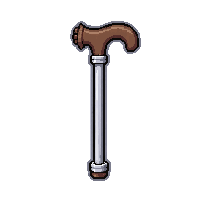 cane walking stick  silver buckle clasp