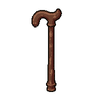 cane walking stick  worn and patched