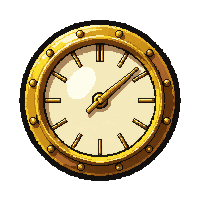 earring clock hand  golden brass trim
