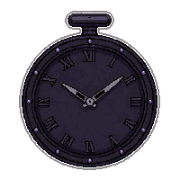 earring clock hand  midnight black leather