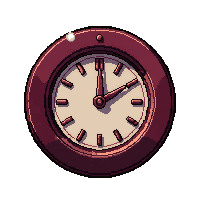 earring clock hand  rich burgundy red