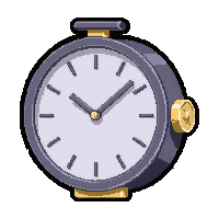 earring clock hand  silver buckle clasp