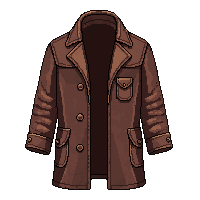 leather duster coat  copper accent detail
