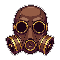 mask respirator brass  chocolate brown suede
