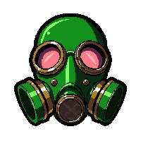 mask respirator brass  emerald green velvet