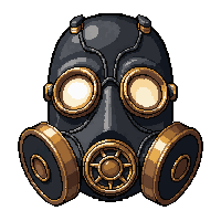 mask respirator brass  midnight black leather