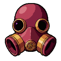 mask respirator brass  rich burgundy red