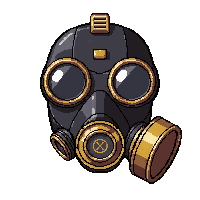 mask respirator brass  worn and patched
