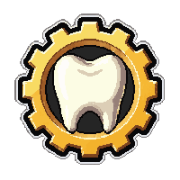 ring cog tooth  golden brass trim