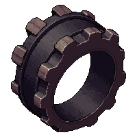ring cog tooth  midnight black leather