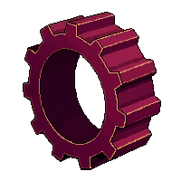 ring cog tooth  rich burgundy red